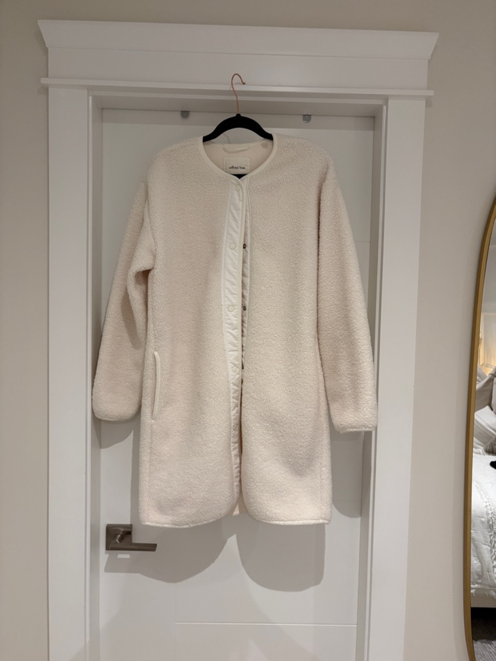 Wilfred Cream Sherpa Snap-Front Coatigan
